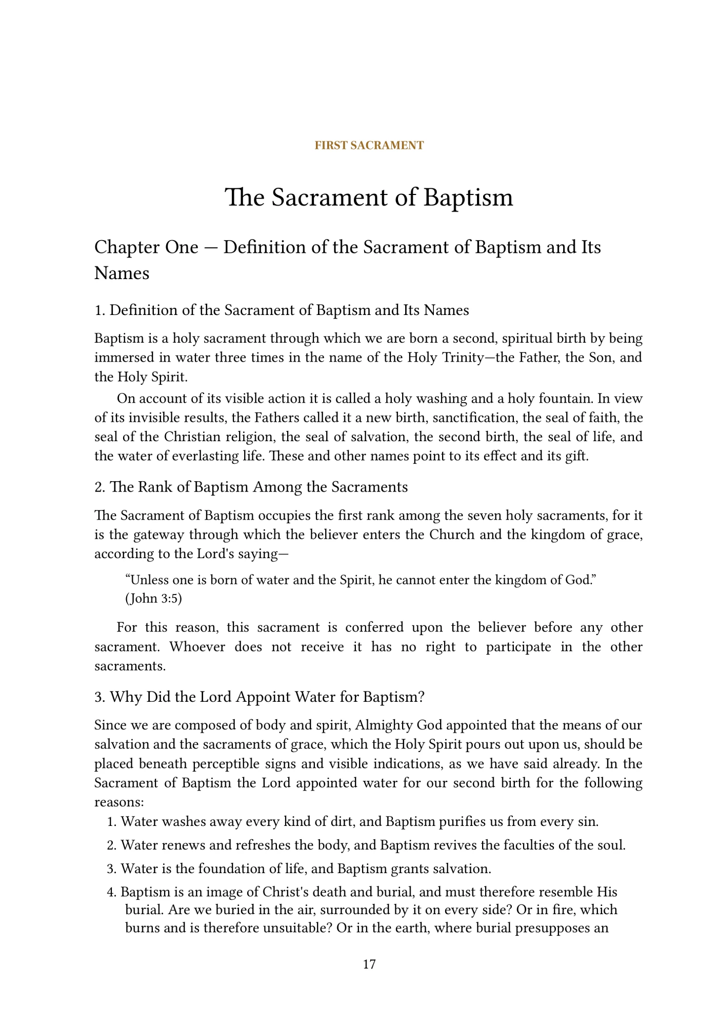 The Sacrament of Baptism