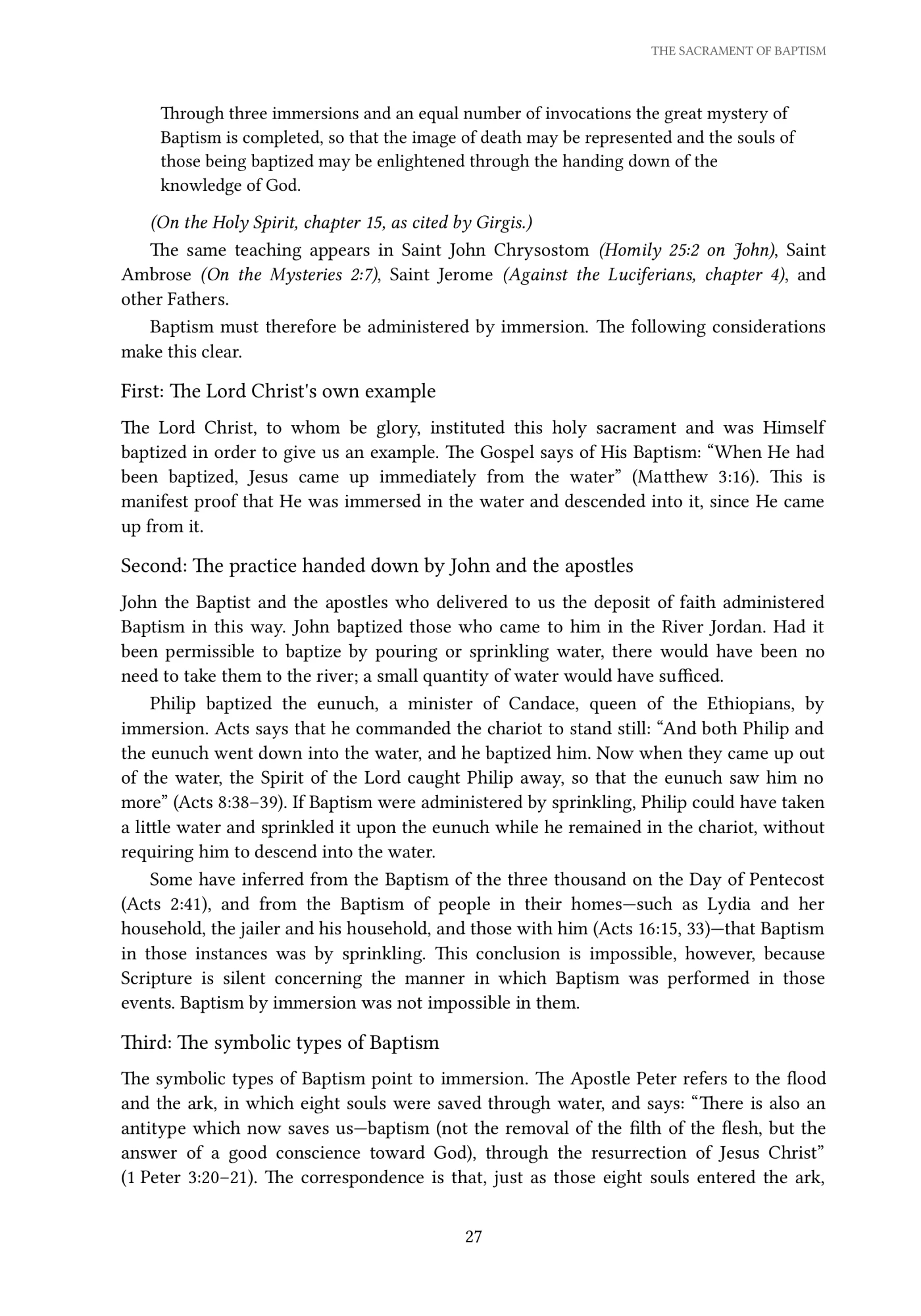 The Three Immersions