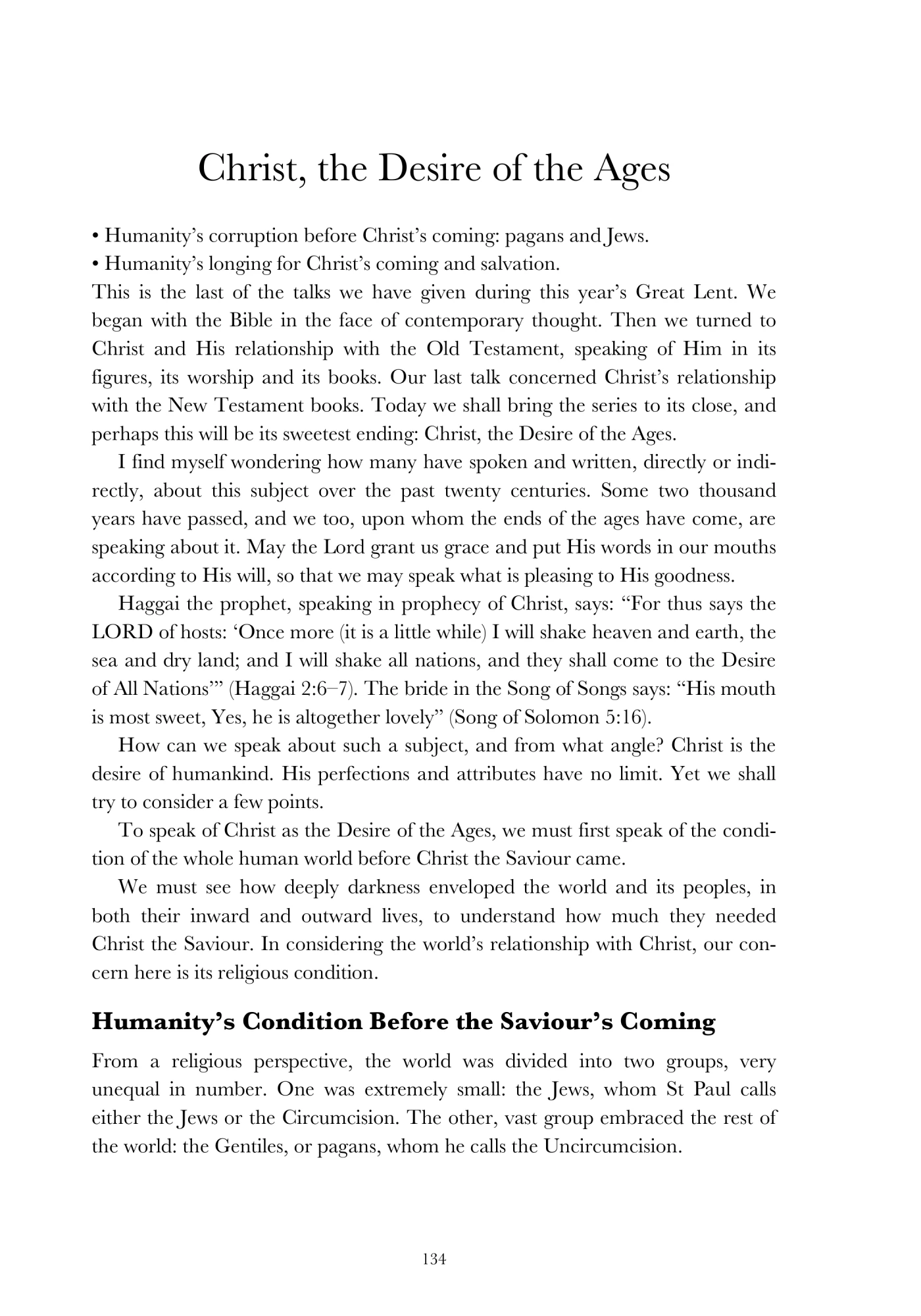 Christ, the desire of the nations