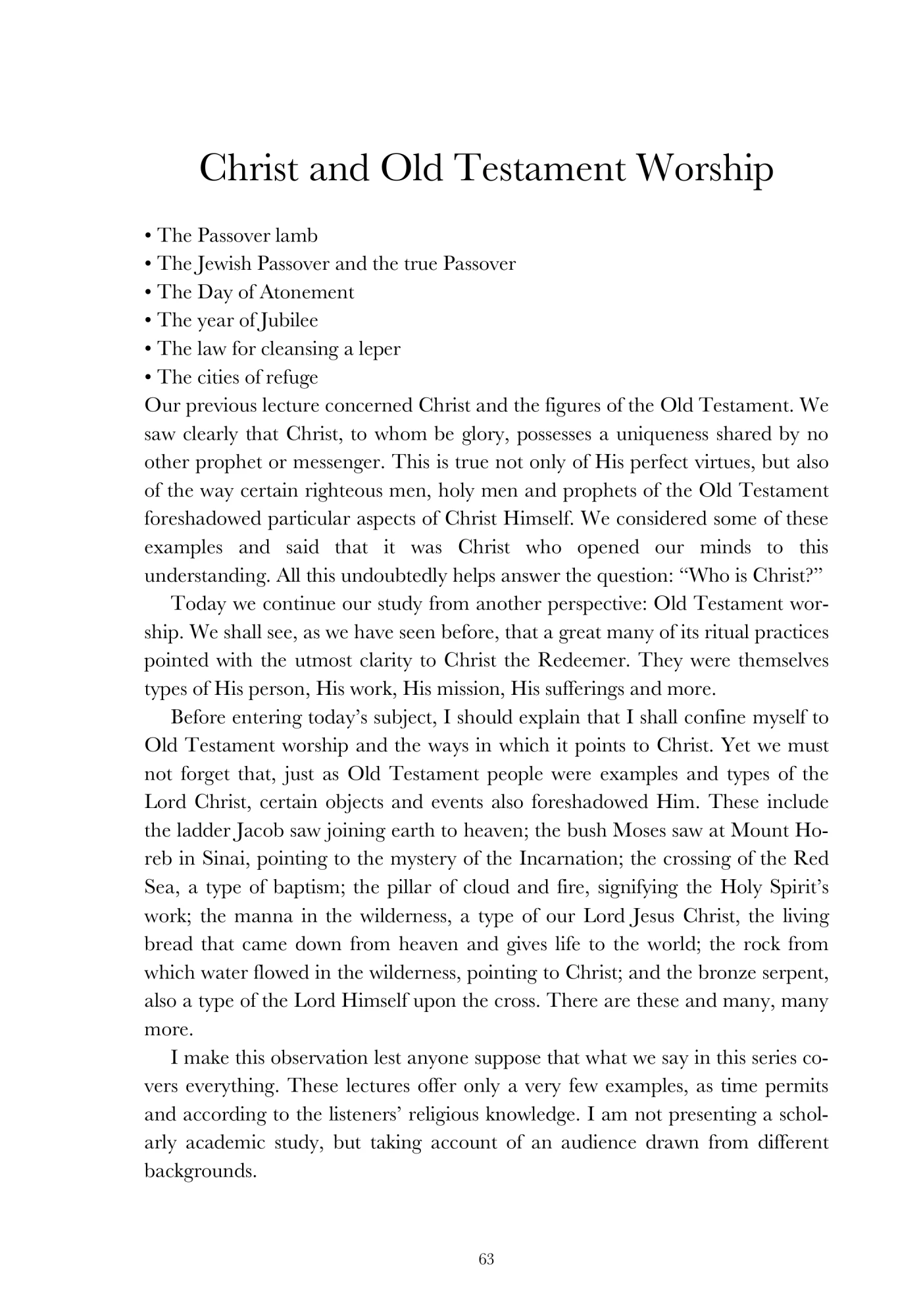 Christ in Old Testament worship