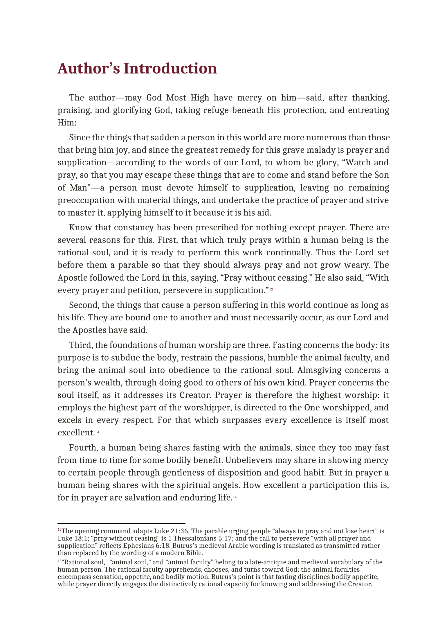 The author’s introduction to prayer