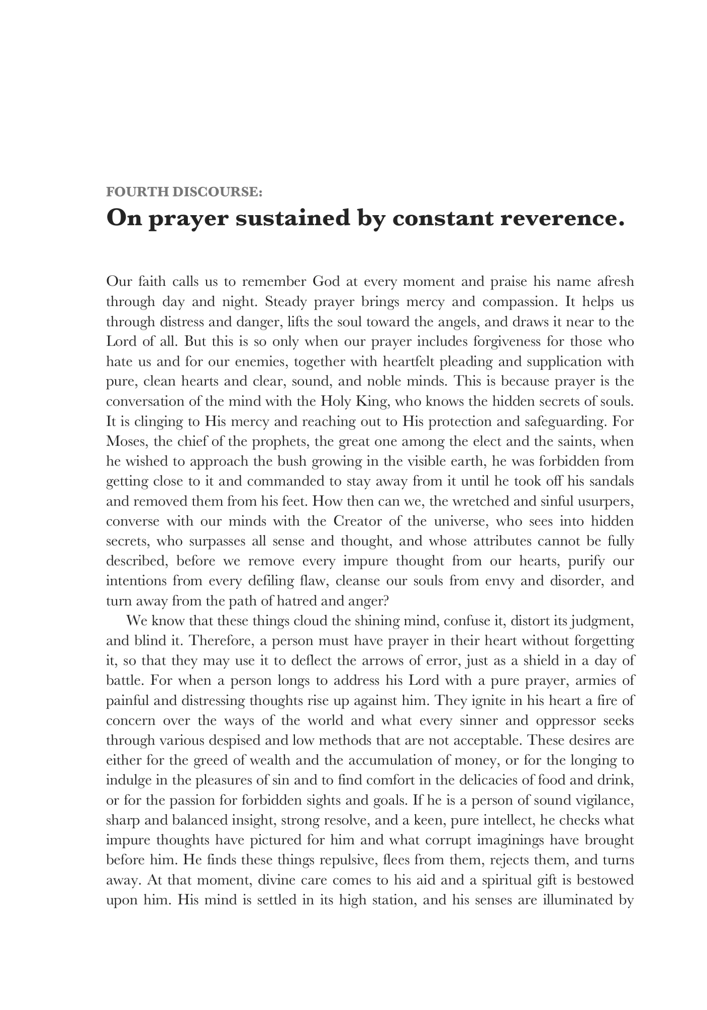Prayer and abiding reverence
