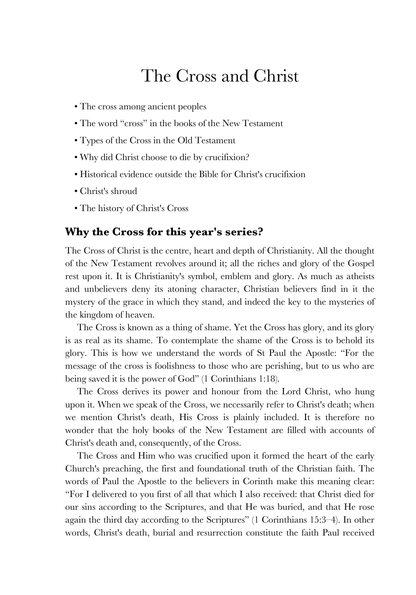 The Cross and Christ