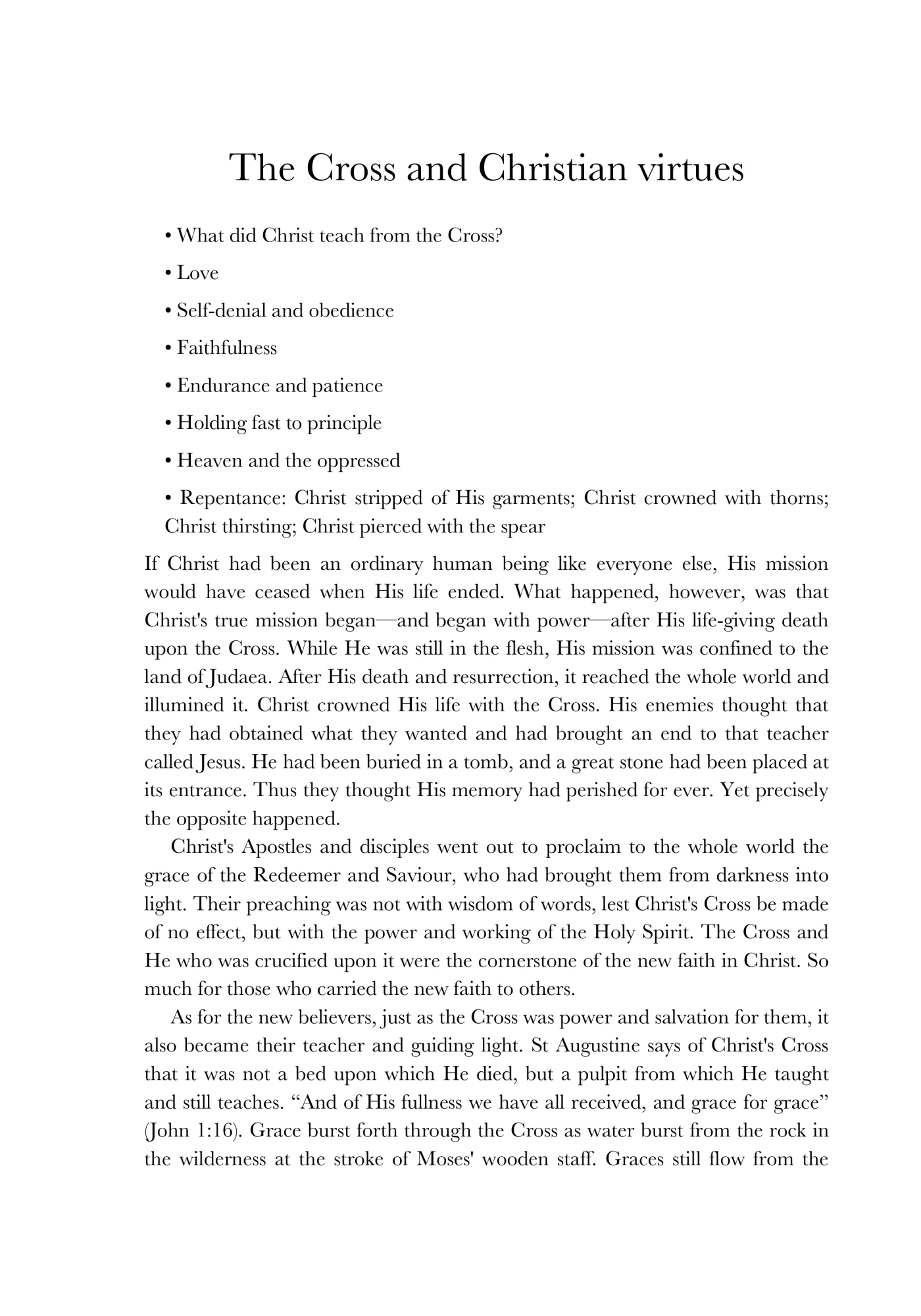 Virtues beneath the Cross