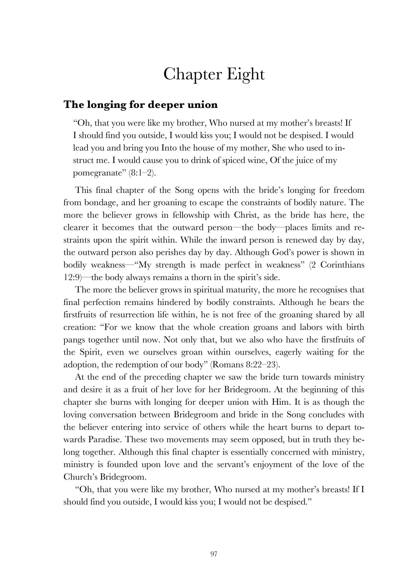 Song of Songs: chapter eight