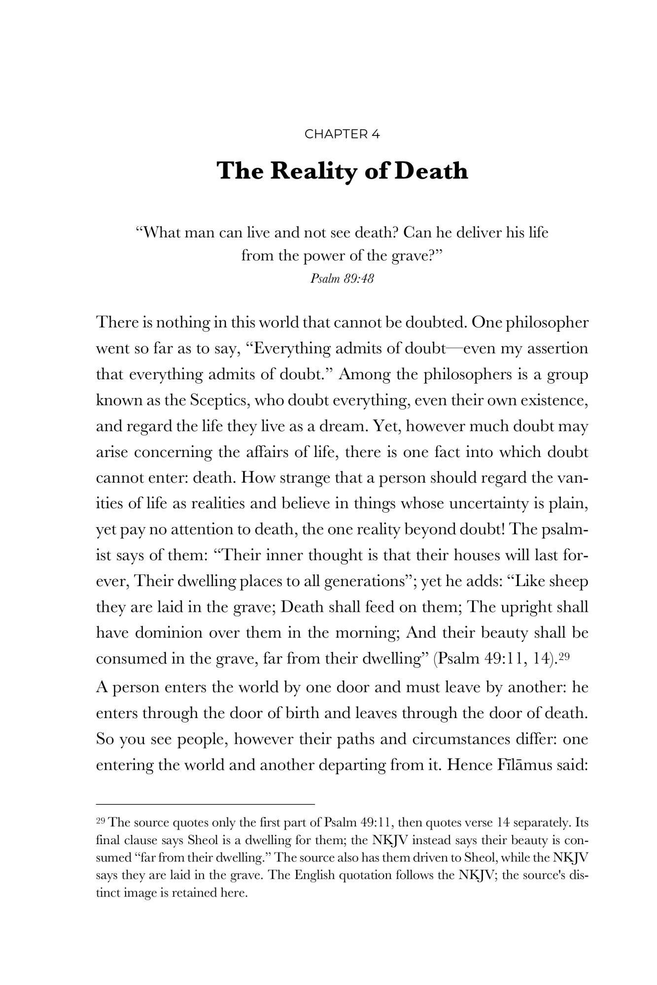 The reality of death
