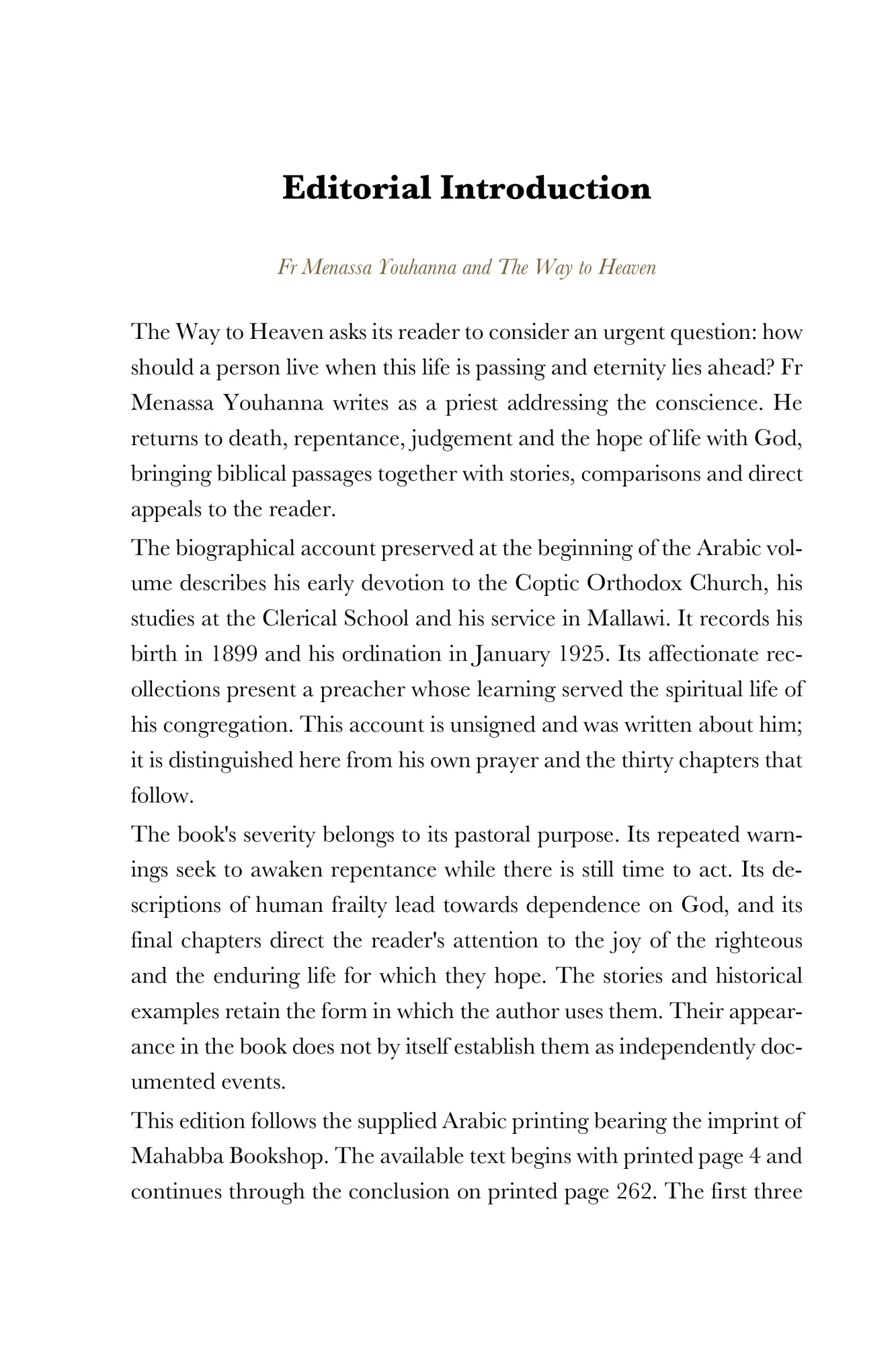 Fr Menassa and The Way to Heaven