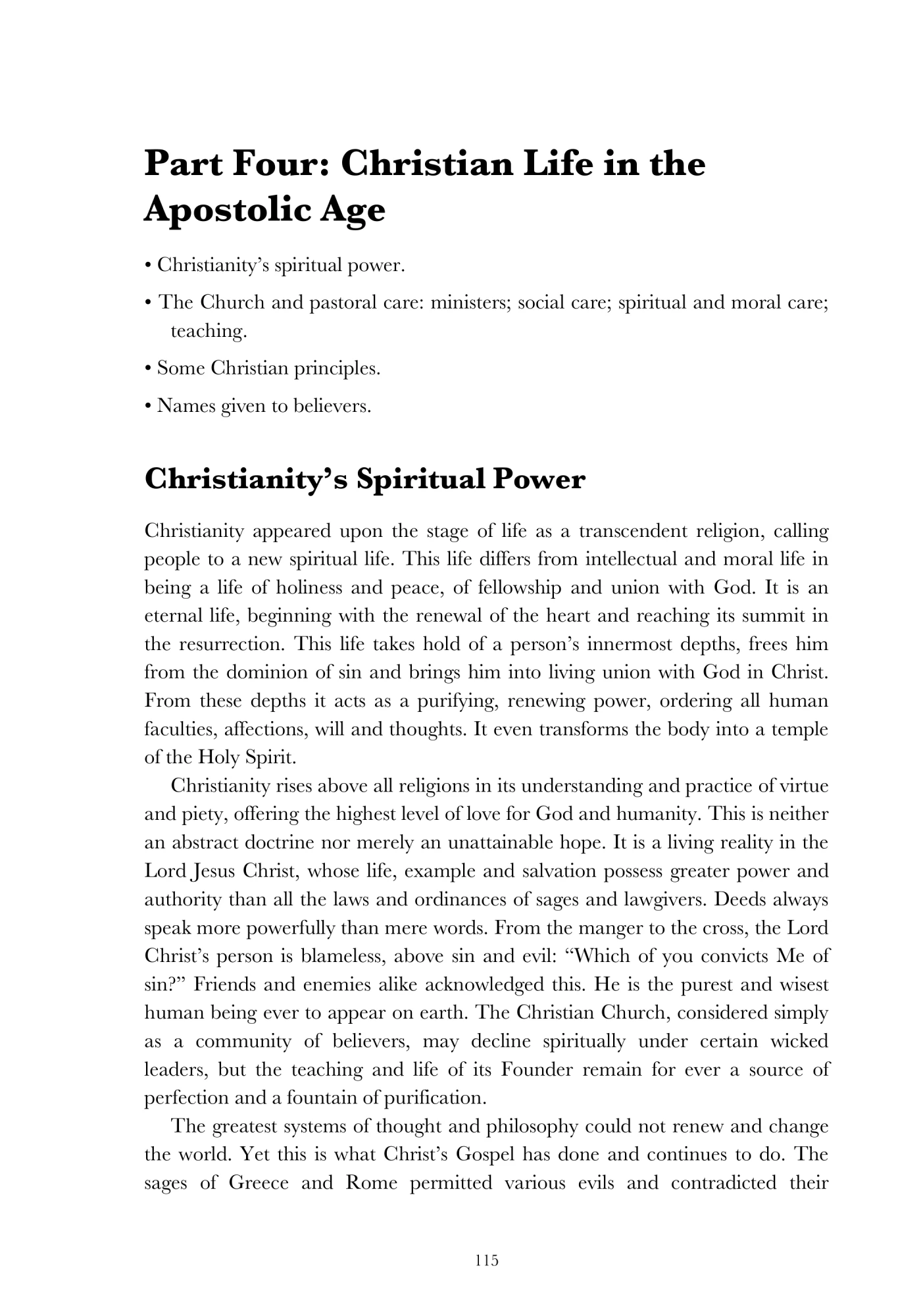 Christian life in the apostolic age
