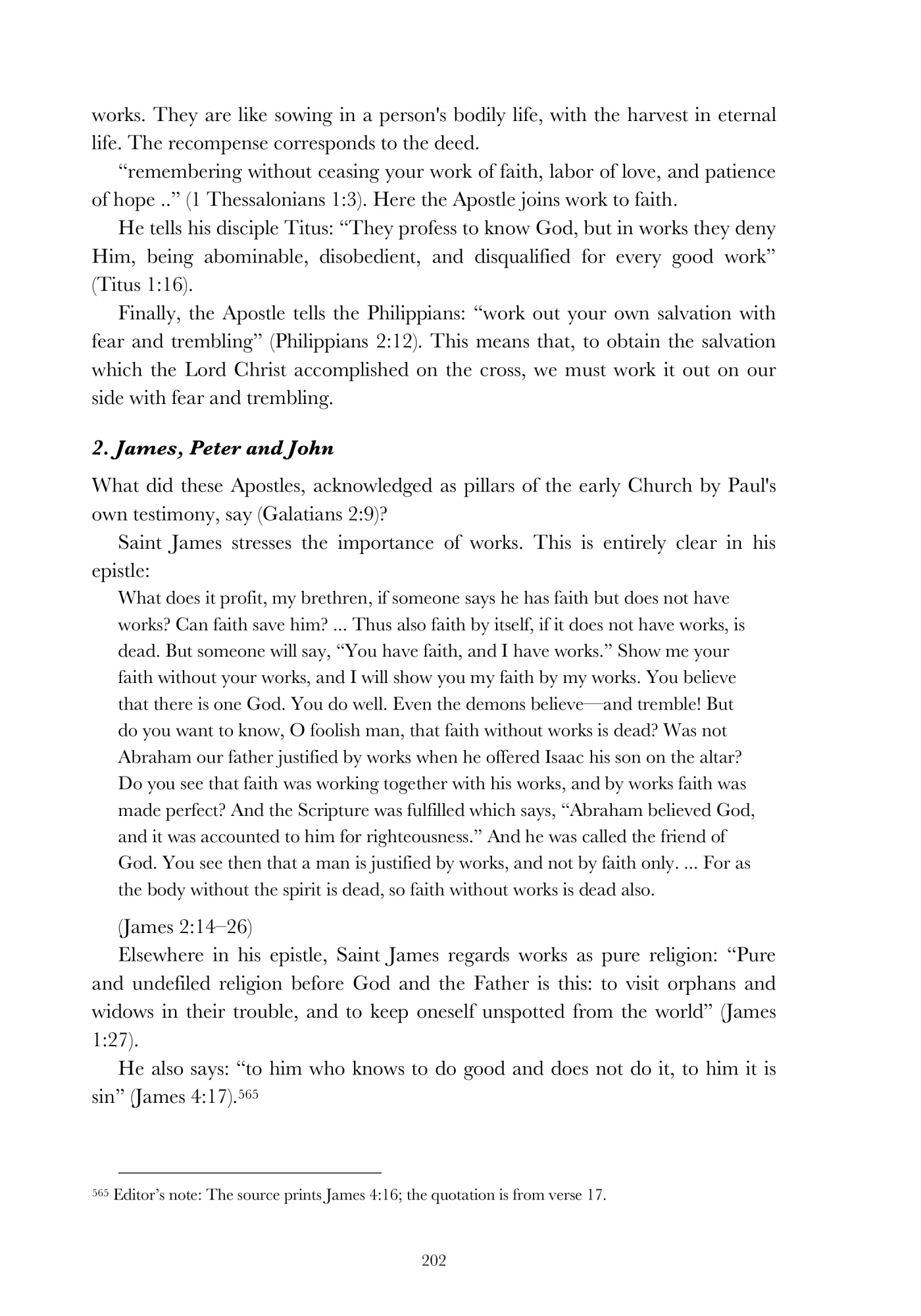 Faith and works in the apostolic Church