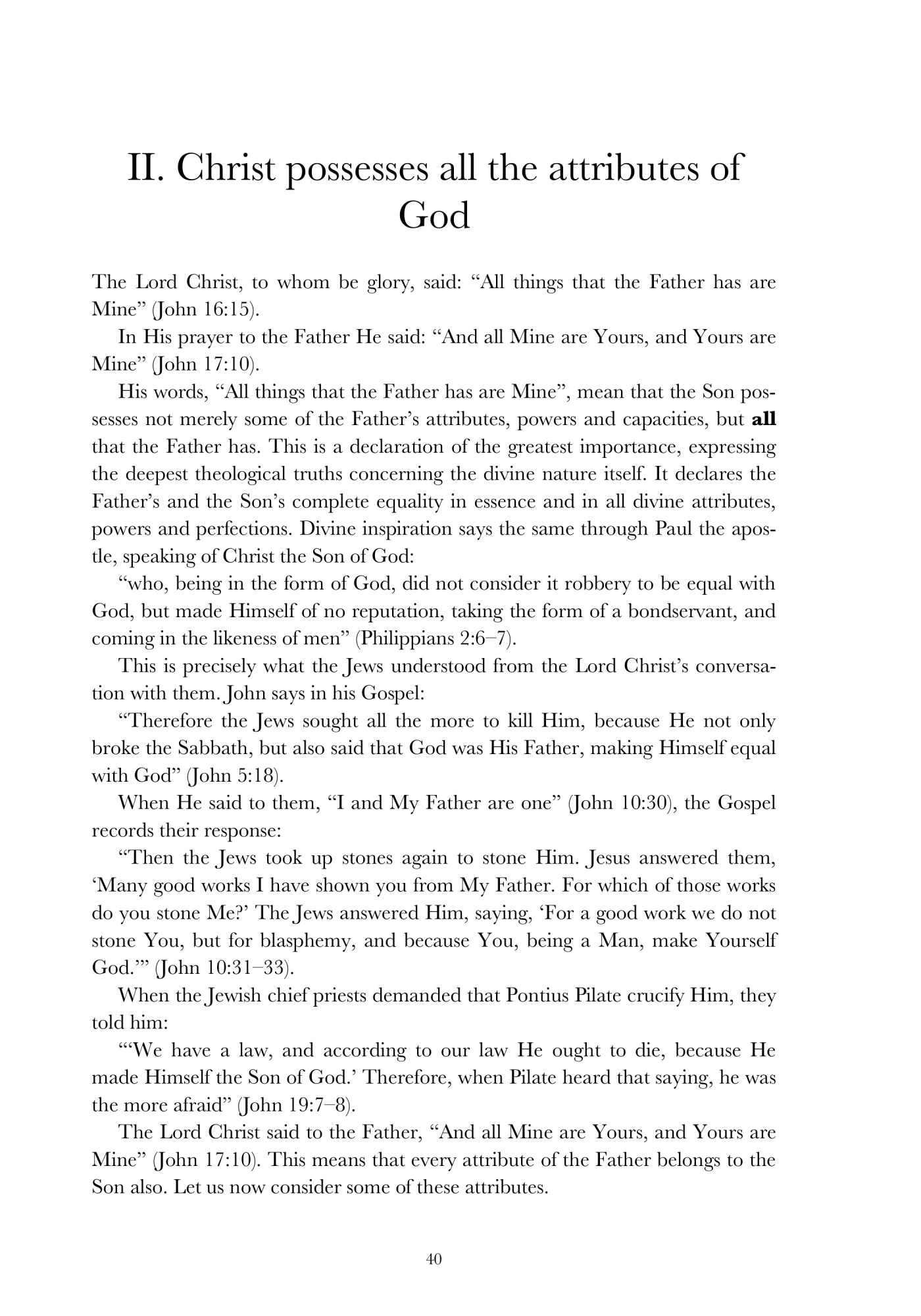 The divine attributes of Christ