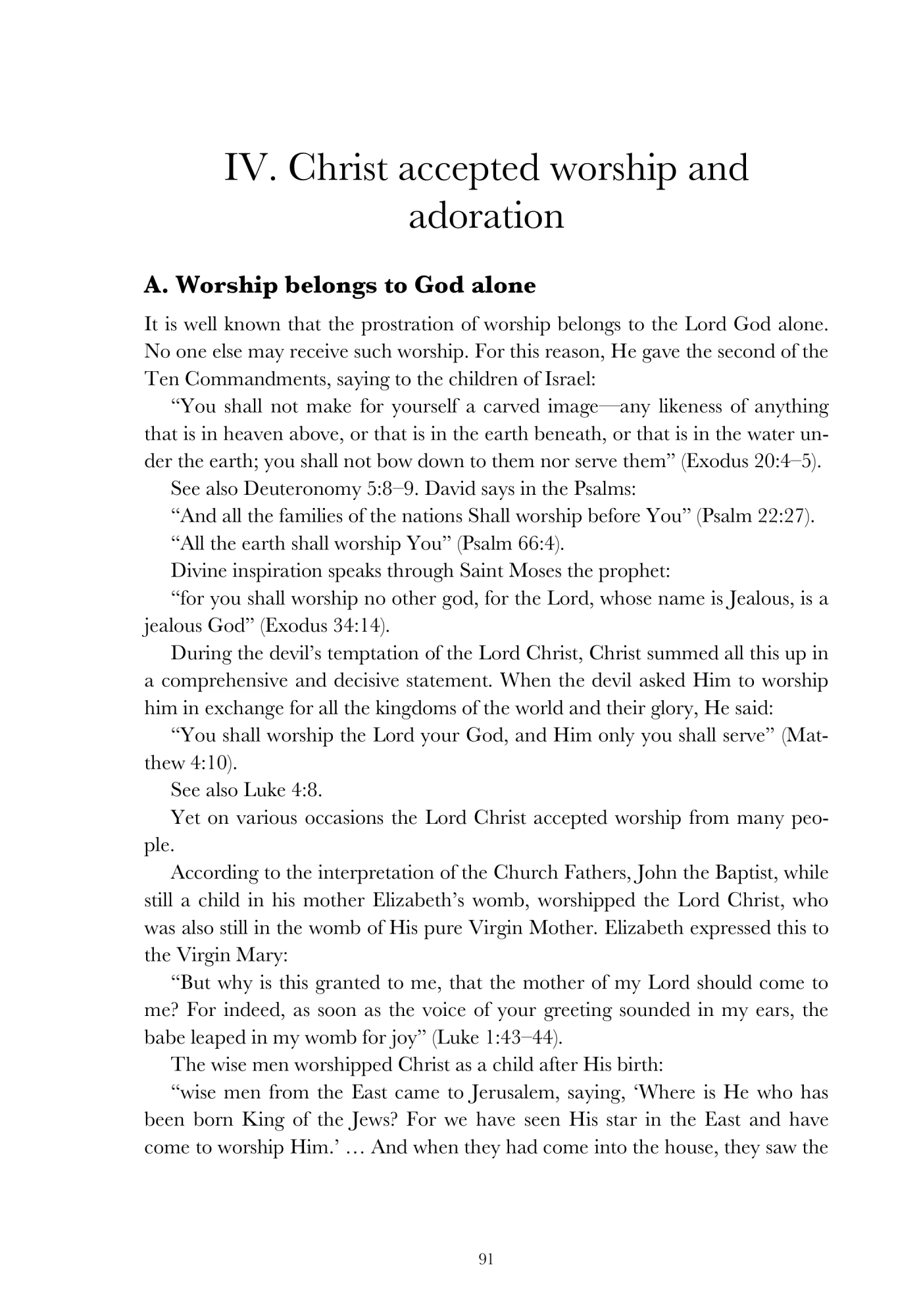 The worship of Christ