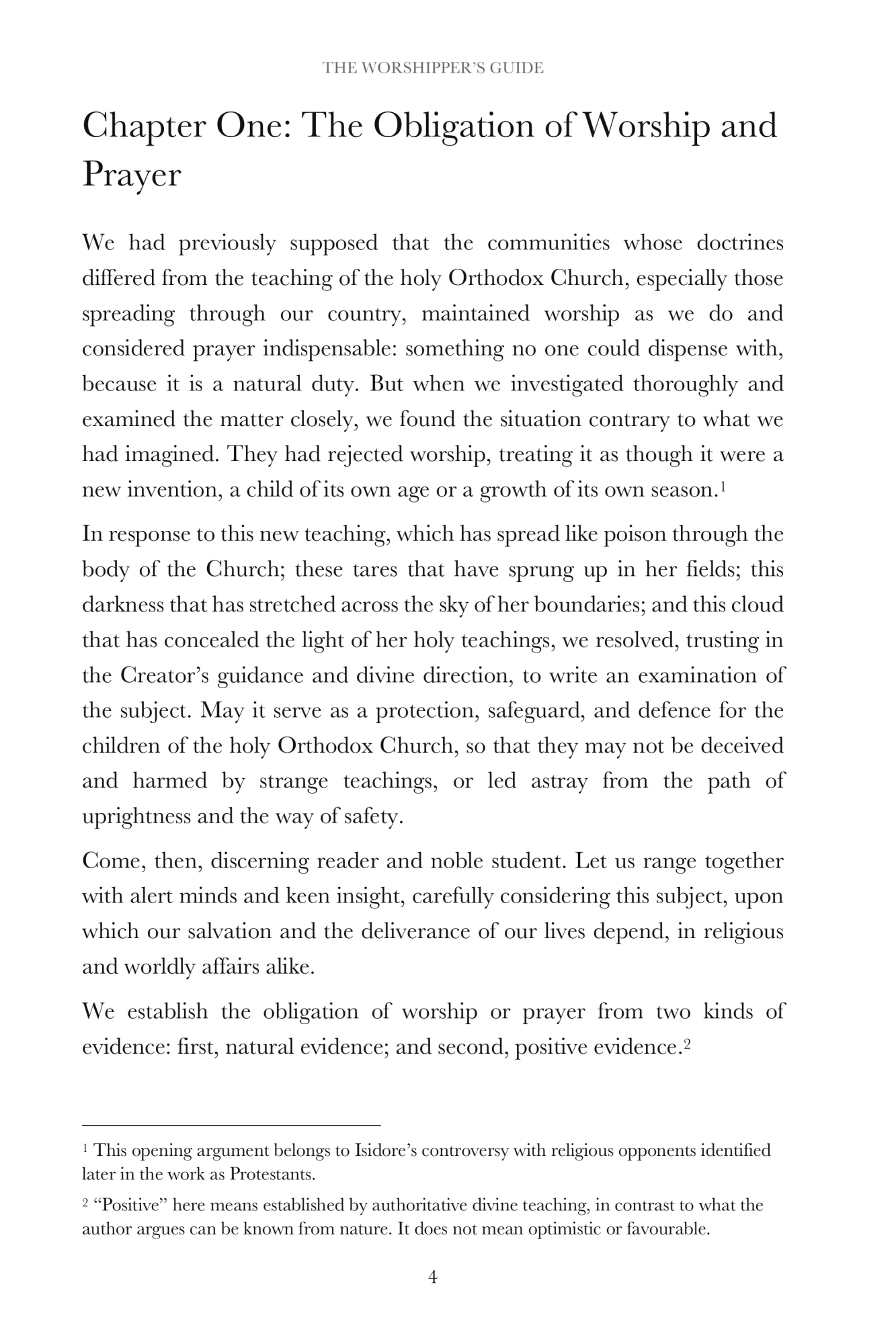 The obligation of worship and prayer